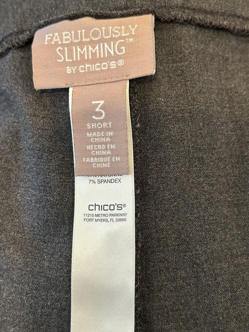 Fabulously Slimming by Chico's - Gray Stretch Pullon Pants - Size 3 Short XL/16 - Picture 3 of 6